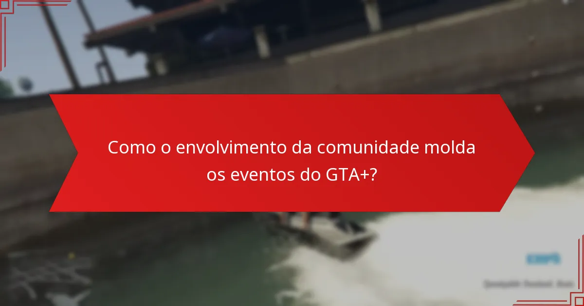 Como o envolvimento da comunidade molda os eventos do GTA+?